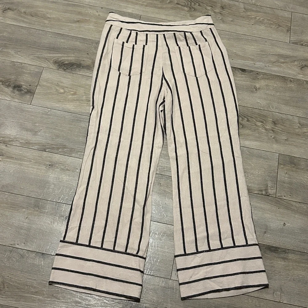 NWT Tahari Black and White Striped Wide Leg Pants - Picture 12 of 14